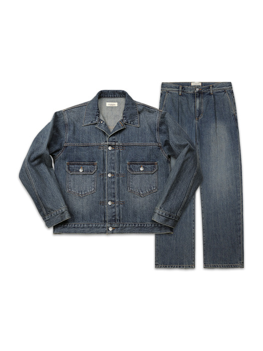 Kaihara denim Trucker Set-up (Mid Blue)