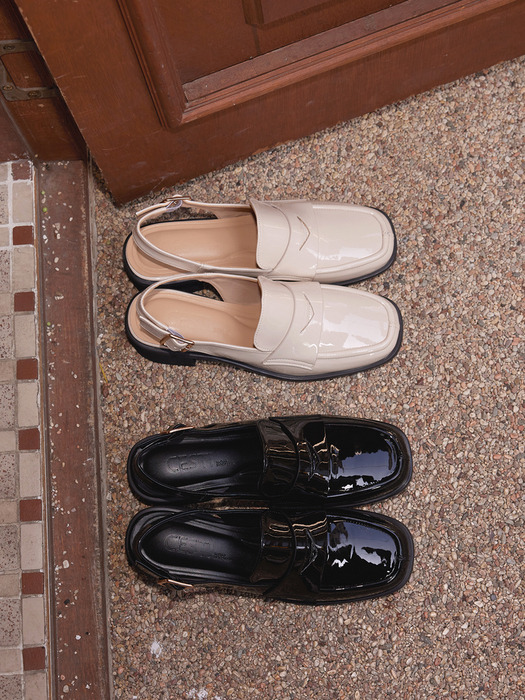 블링 애나멜 스퀘어토 슬링백 (2color)