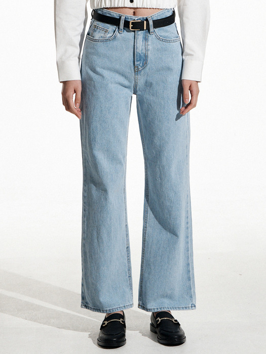 [WOMAN] STRAIGHT WIDE JEANS LIGHT BLUE