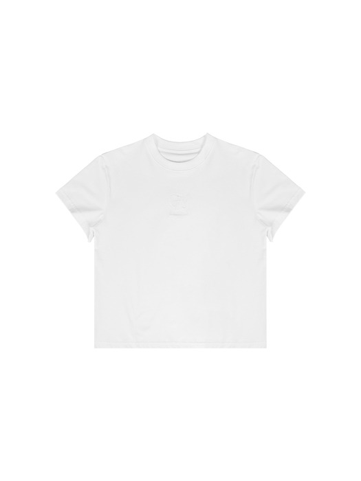 CLV embroidery basic short sleeve t-shirt_White