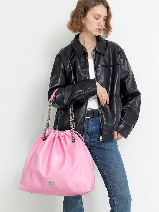 CH. SIDE TRAWSTRING BAG, PINK