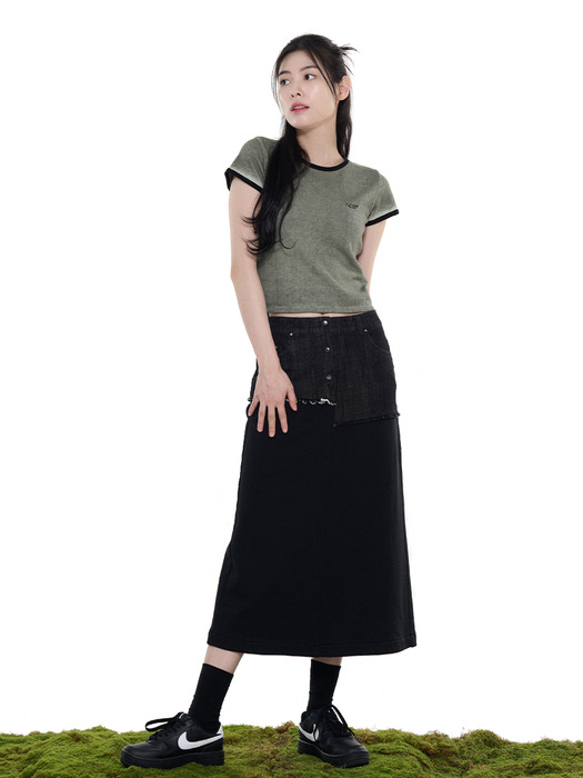 DENIM MIXED TRAING SKIRT(LEBSSSK5204)