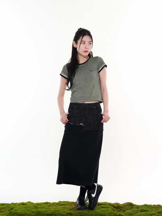 DENIM MIXED TRAING SKIRT(LEBSSSK5204)