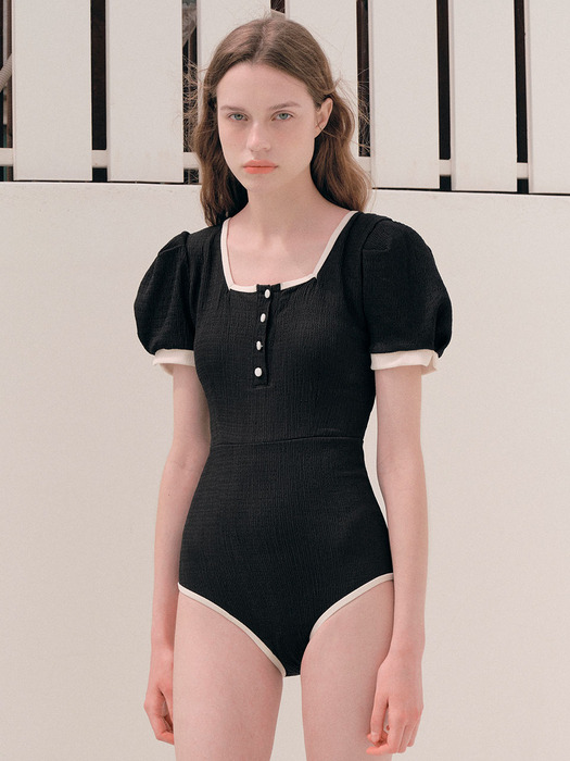 BUTTON SWIMSUIT BLACK