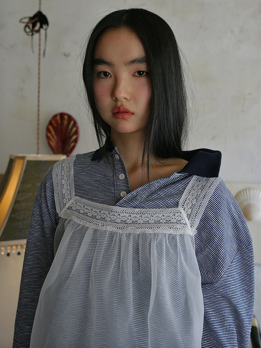 韓国商品/FRECKLE heart pocket lace organza dress 프레클]heart pocket lace organza dress