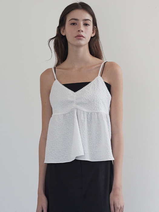 Jacquard hul bustier - White