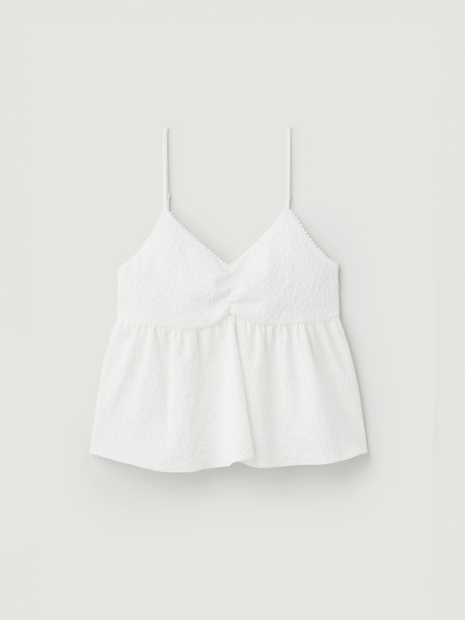 Jacquard hul bustier - White