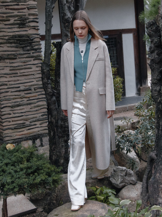 [리퍼브]HADID Tailored Cashmere Blended Handmade Coat_Oatemeal