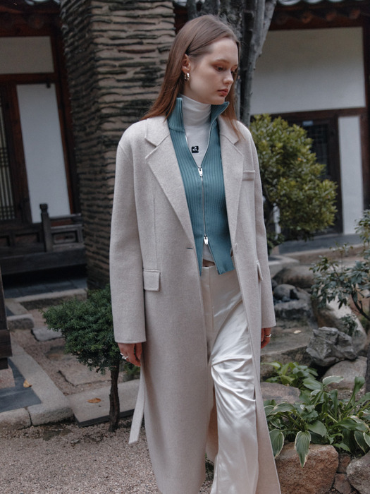 [리퍼브]HADID Tailored Cashmere Blended Handmade Coat_Oatemeal