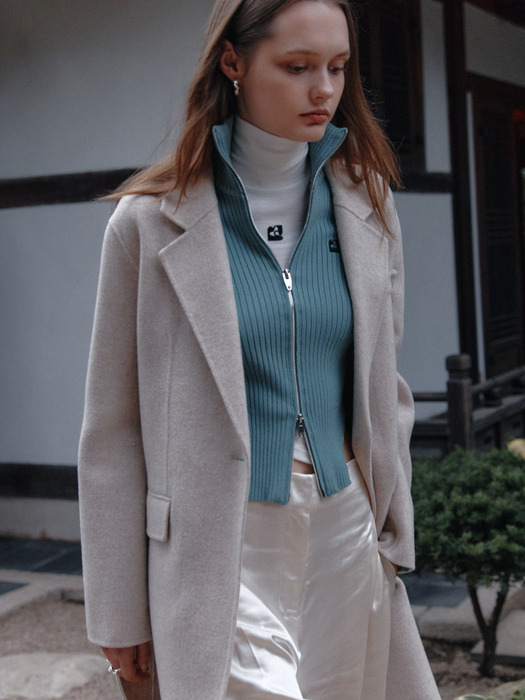 [리퍼브]HADID Tailored Cashmere Blended Handmade Coat_Oatemeal