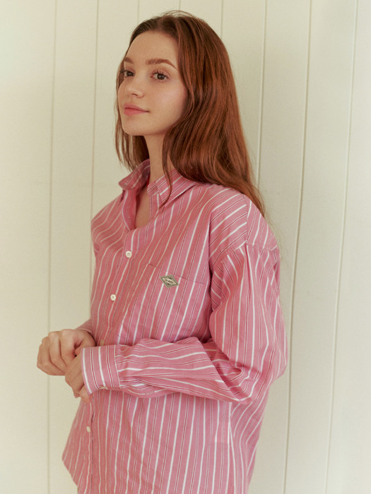 Rossi classic stripe shirts (deep pink)