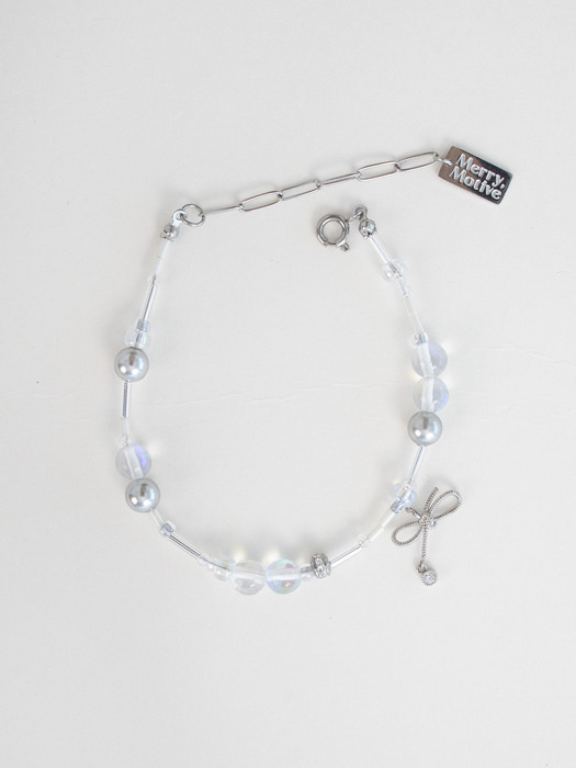 Clear bubble beads surgical bracelet