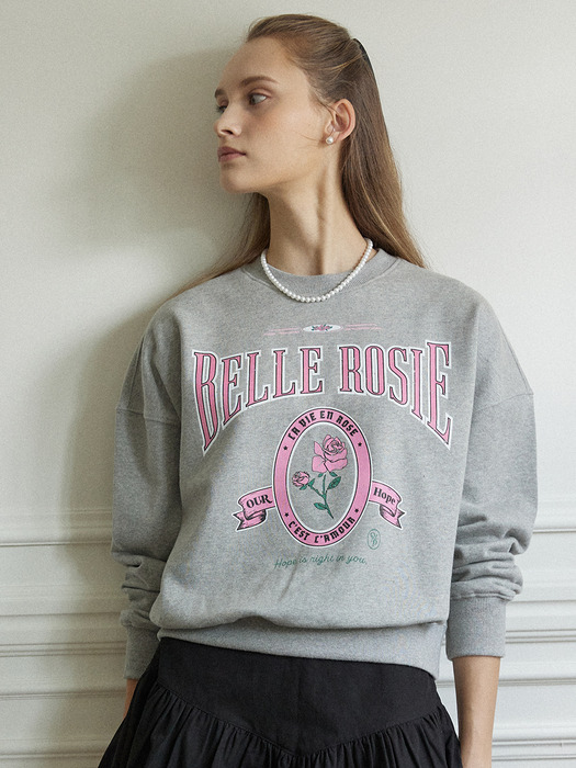 Belle Rose Sweatshirt - Melange Grey