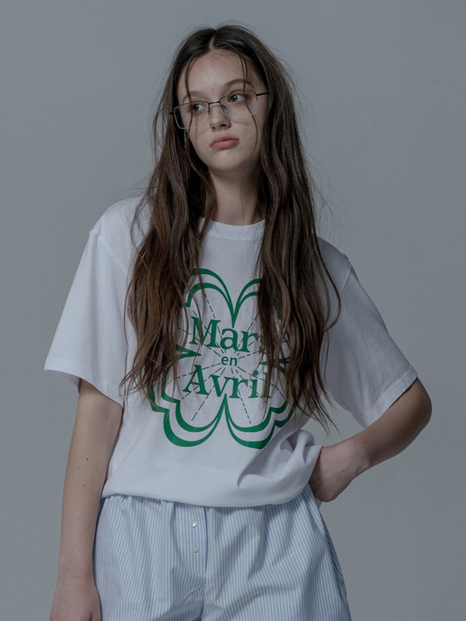 CLOVER TSHIRT_WHITE GREEN