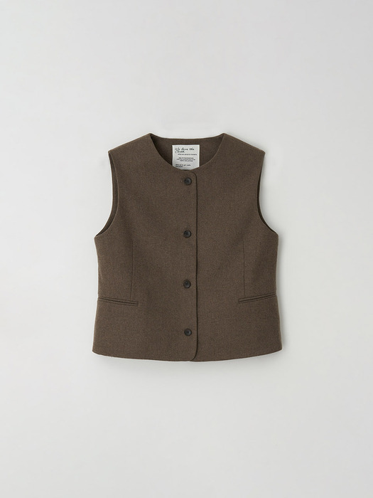 brenda wool vest - camel brown