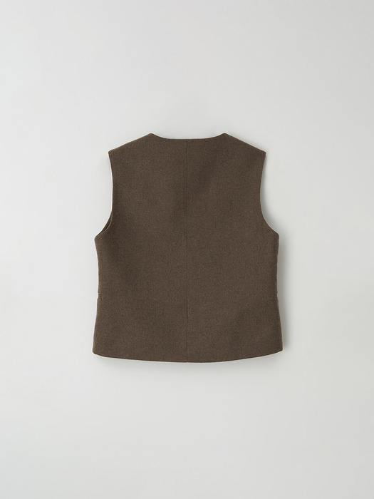 brenda wool vest - camel brown