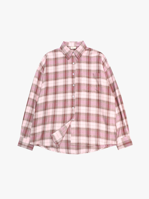 Oversized checkered shirt Pink