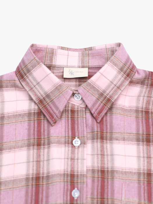 Oversized checkered shirt Pink