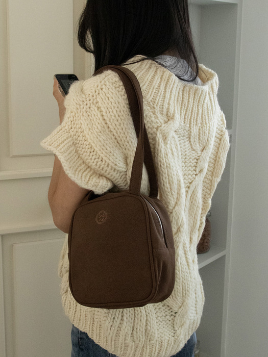 square suede bag _choco brown