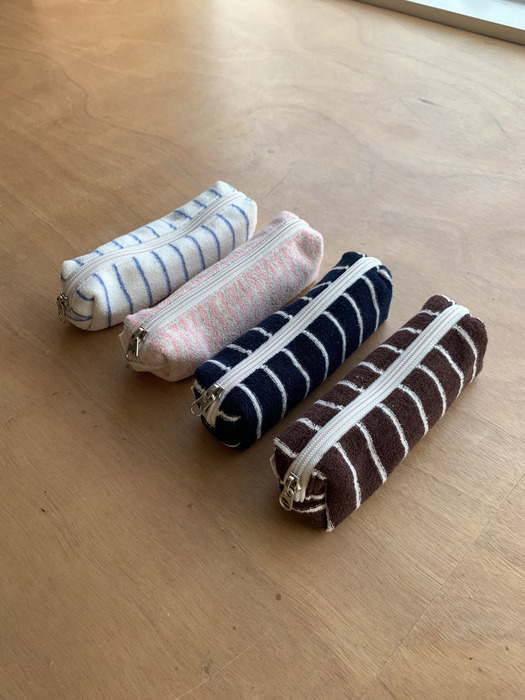 Stripe terry pencil pouch (6colors)