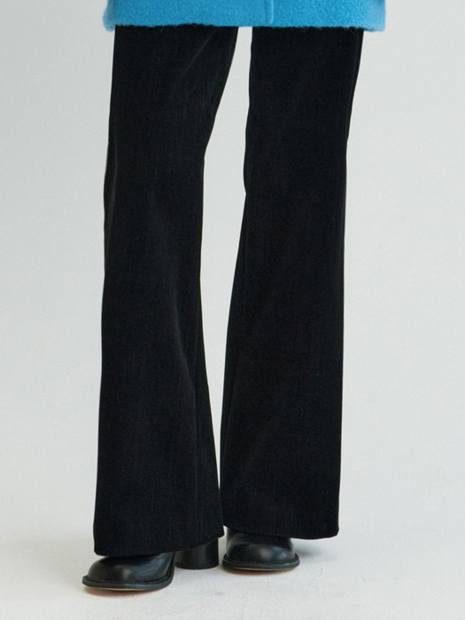 Velvet Denim Pants-Black