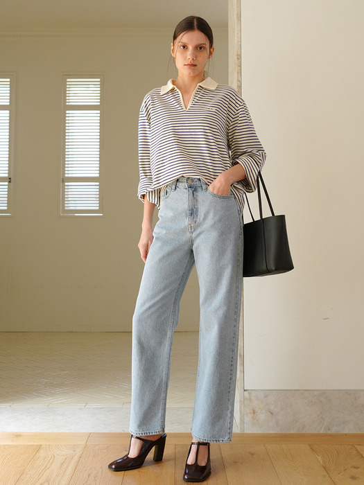 STRAIGHT DENIM PANTS / LIGHT BLUE