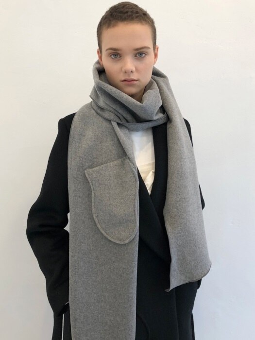 18 WINTER wool+cashmere pocket muffler (gray)
