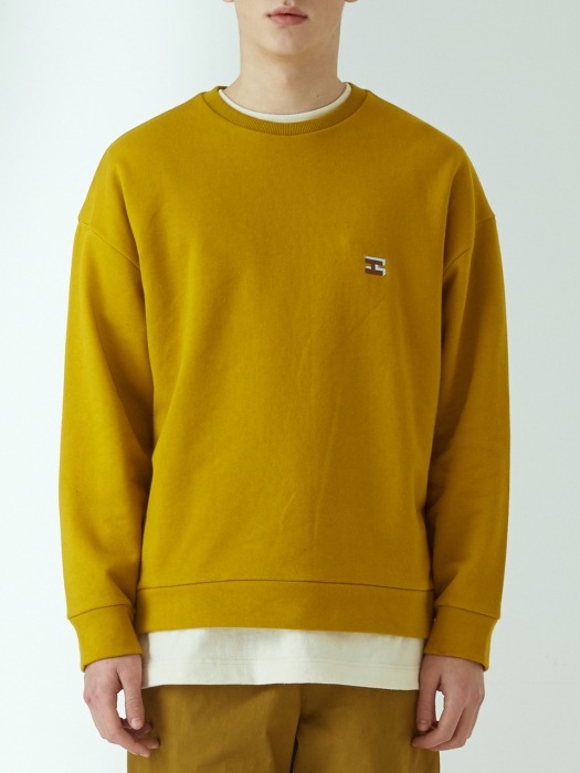 Basic loose-fit sweatshirts_Olive
