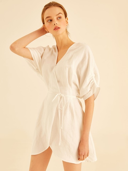 awesome wrap mini dress[white]