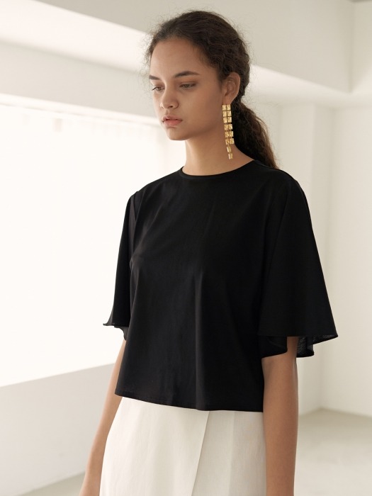 19RESORT FLARE SLEEVE SILKET TOP_2COLOR