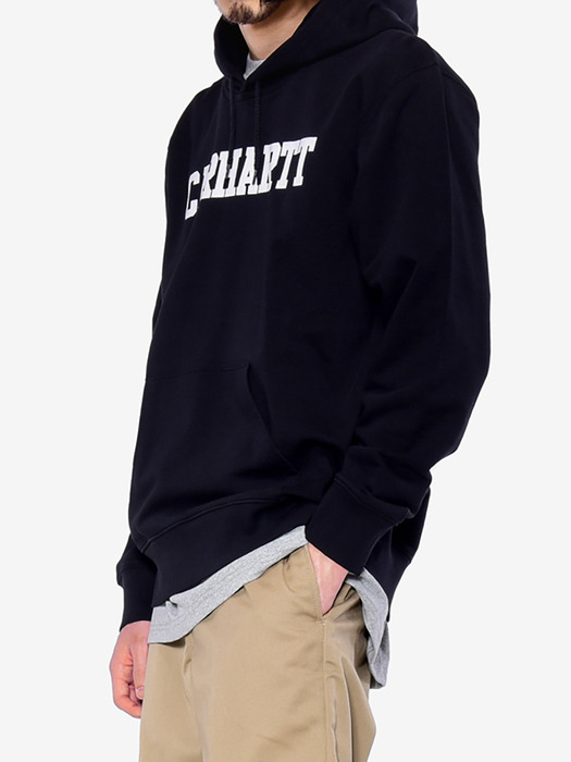 HOODED COLLEGE SWEATSHIRT_BLACK/WHITE