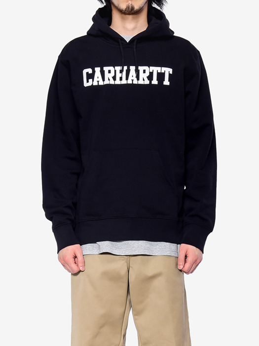 HOODED COLLEGE SWEATSHIRT_BLACK/WHITE