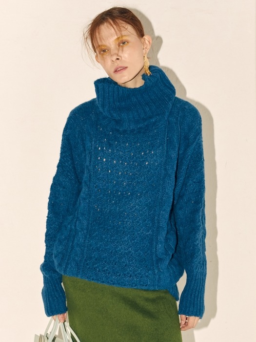 Amy Cable Long Knit_Blue