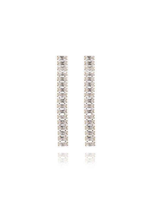 Square Crystal Line Stone Earrings