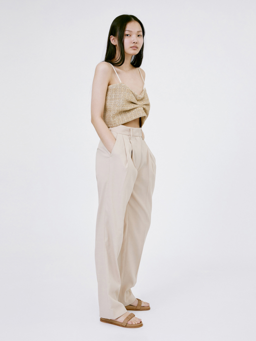 PLEATED TROUSERS (BEIGE)