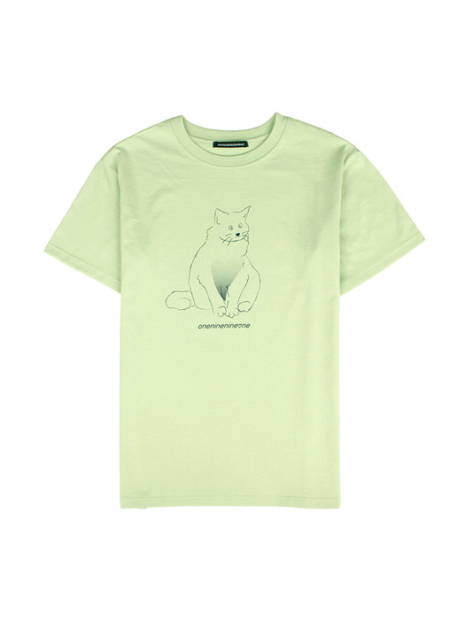 HEART CAT OVER FIT TEE_MINT