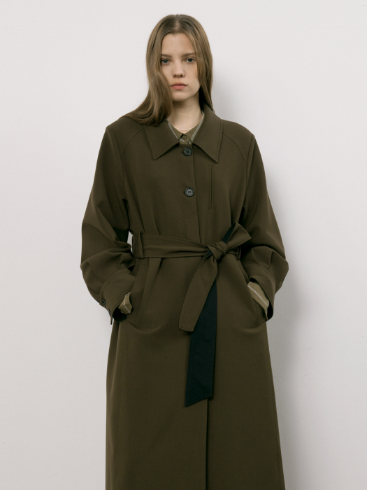 [20F/W UNTACT RUNWAY] Low single trench coat _ khaki