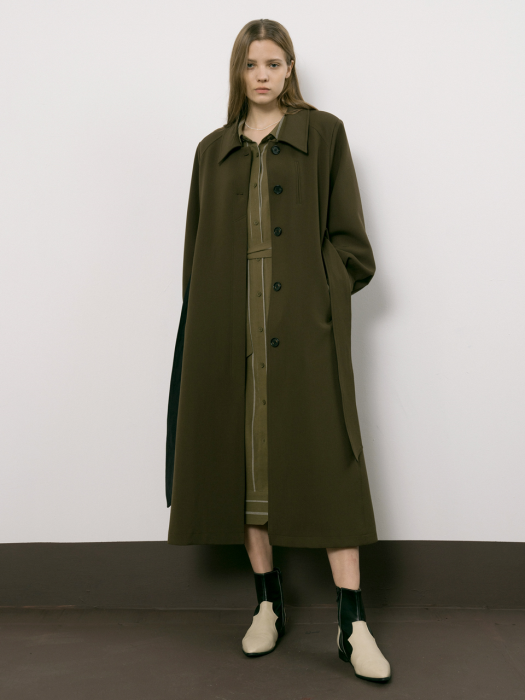 [20F/W UNTACT RUNWAY] Low single trench coat _ khaki