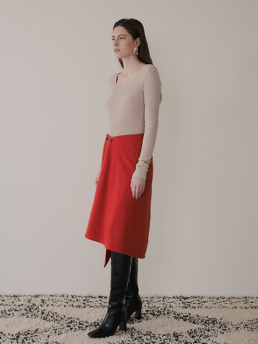 Red Wool Skirt