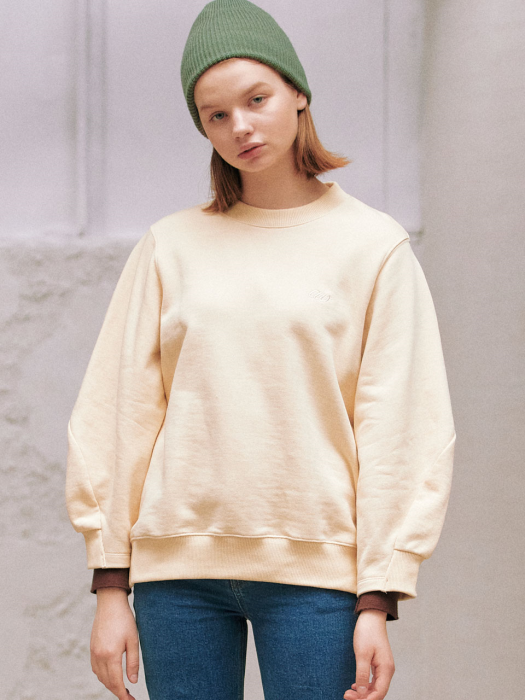 Louise Volume Sleeve Sweat Shirt_Ivory