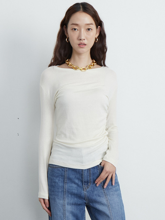 Wool knit top_ivory