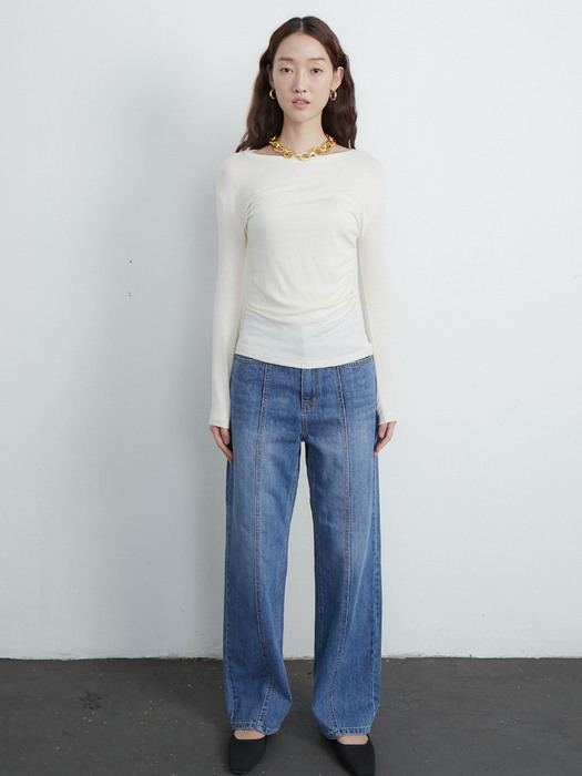 Wool knit top_ivory