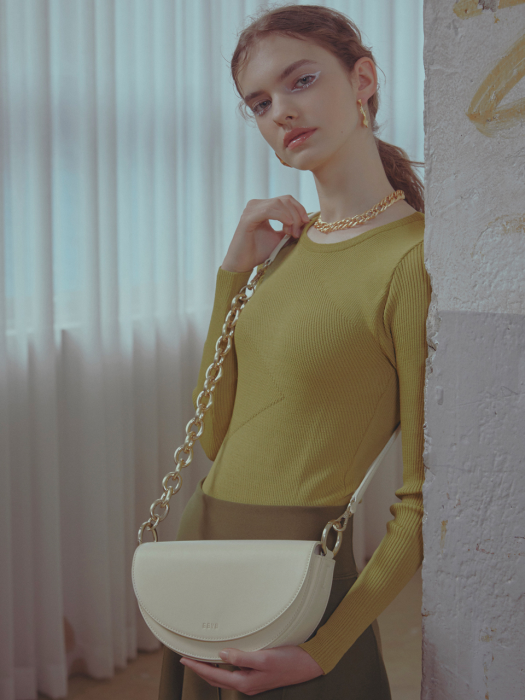 Atti Saddle Cross Bag (Ivory Cream)