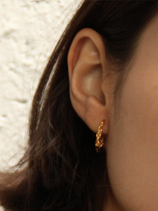 [Silver925] LU61 Twist circle earrings