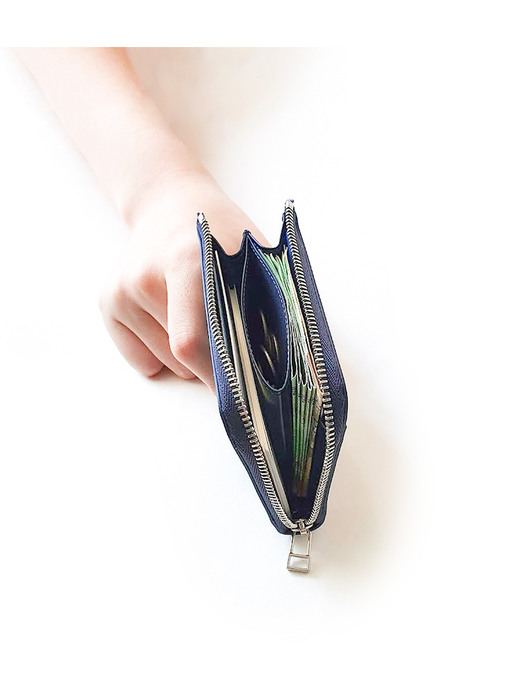 Darak Zipper Card Wallet Navy