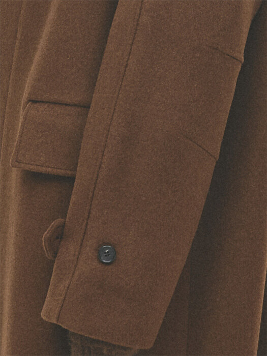 BROWN wool 3D detail balmacancoat(MJ102)