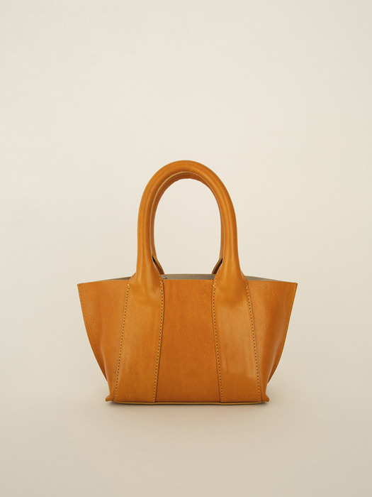 SS21 Italian Leather Small Basket Tote Tan