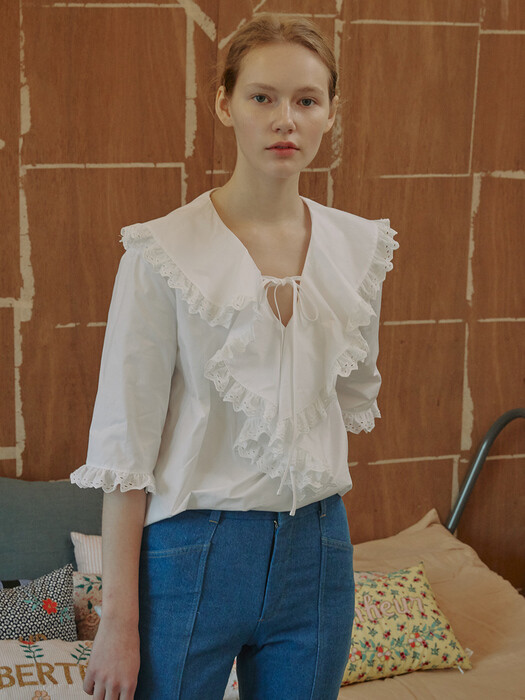 Juliet Lace Blouse (Short Sleeves)_White