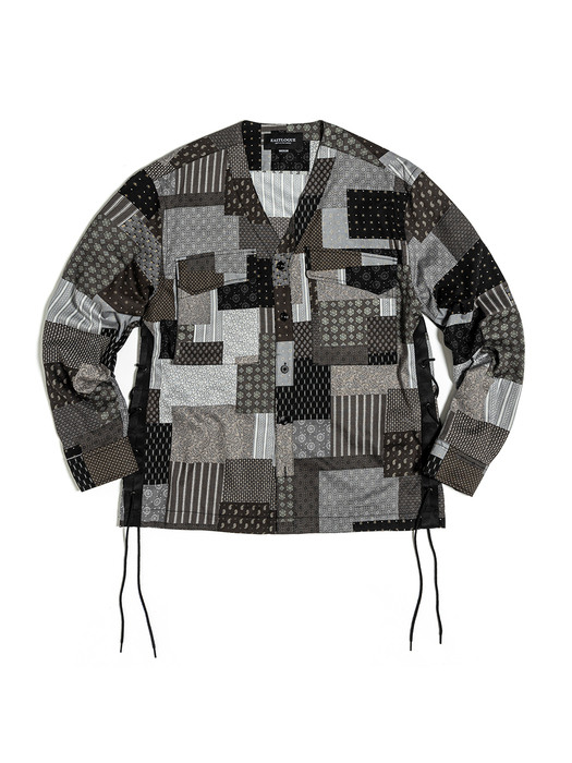 FLAK SHIRT JACKET / BLACK MULTI PAISLEY