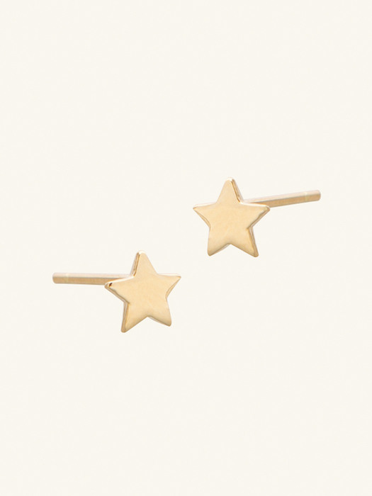 14k gold volume star earrings (14k 골드) a06